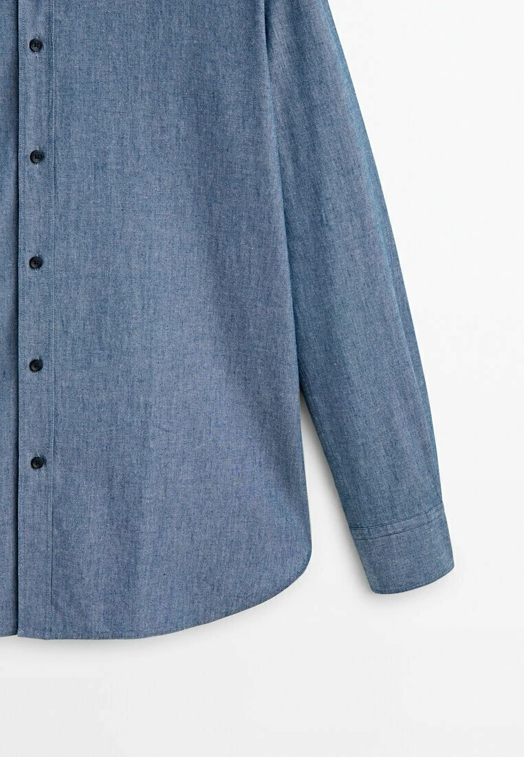 Massimo Dutti Chambray- Shirt - Blue Denim 11 Massimo Dutti Chambray- Shirt - Blue Denim - Image 9