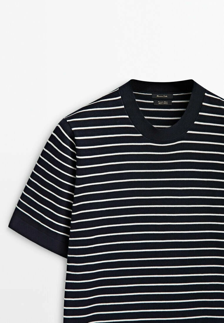 Massimo Dutti Striped Milano - Print T-Shirt - Dark Blue Denim 10 Massimo Dutti Striped Milano - Print T-Shirt - Dark Blue Denim - Image 8