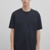 Massimo Dutti Studio -Short Sleeve - Basic T-Shirt - Dark Blue -Massimo Dutti Shop 348f851a384b41ed808b78327834f1b8