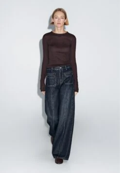 Massimo Dutti MID-RISE WIDE-LEG - Wide Leg - Dark Blue -Massimo Dutti Shop 34984352a49349c98631e785d26555af