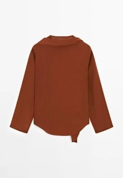 Massimo Dutti FLOWING WITH TIED NECK - Blouse - Dark Red -Massimo Dutti Shop 34a1a29f5358450eaf8ba77ec7e651fd