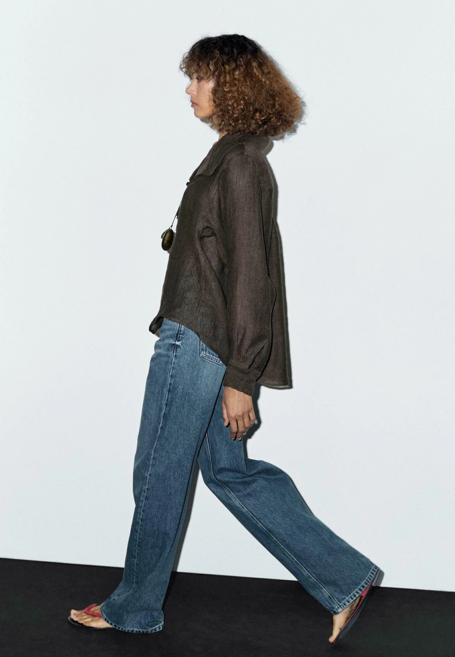 Massimo Dutti GARMENT WITH CHEST DETAIL - Blouse - Dark Brown 7 Massimo Dutti GARMENT WITH CHEST DETAIL - Blouse - Dark Brown - Image 5