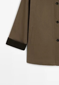 Massimo Dutti WAXED HIGH NECK CORDUROY - Short Coat - Khaki -Massimo Dutti Shop 34b970ba6f2c467d90aaac9080b0dfa1