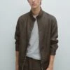 Massimo Dutti FADED TWO-WAY ZIP BOMBER NECK - Summer Jacket - Mottled Brown 2 Massimo Dutti FADED TWO-WAY ZIP BOMBER NECK - Summer Jacket - Mottled Brown -Massimo Dutti Shop 34d4e12bc3b84b74bc8d8a2e164ce976
