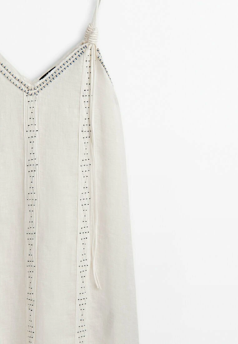 Massimo Dutti With Straps And Embroidery Detail - Maxi Dress - White 11 Massimo Dutti With Straps And Embroidery Detail - Maxi Dress - White - Image 9