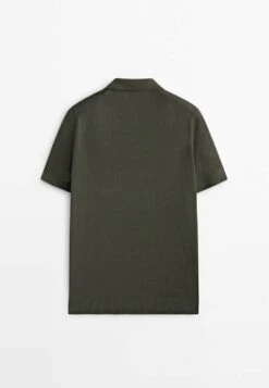 Massimo Dutti With V-Neck And Buttons - Polo Shirt - Khaki -Massimo Dutti Shop 35148346f39441979fae80818360968e