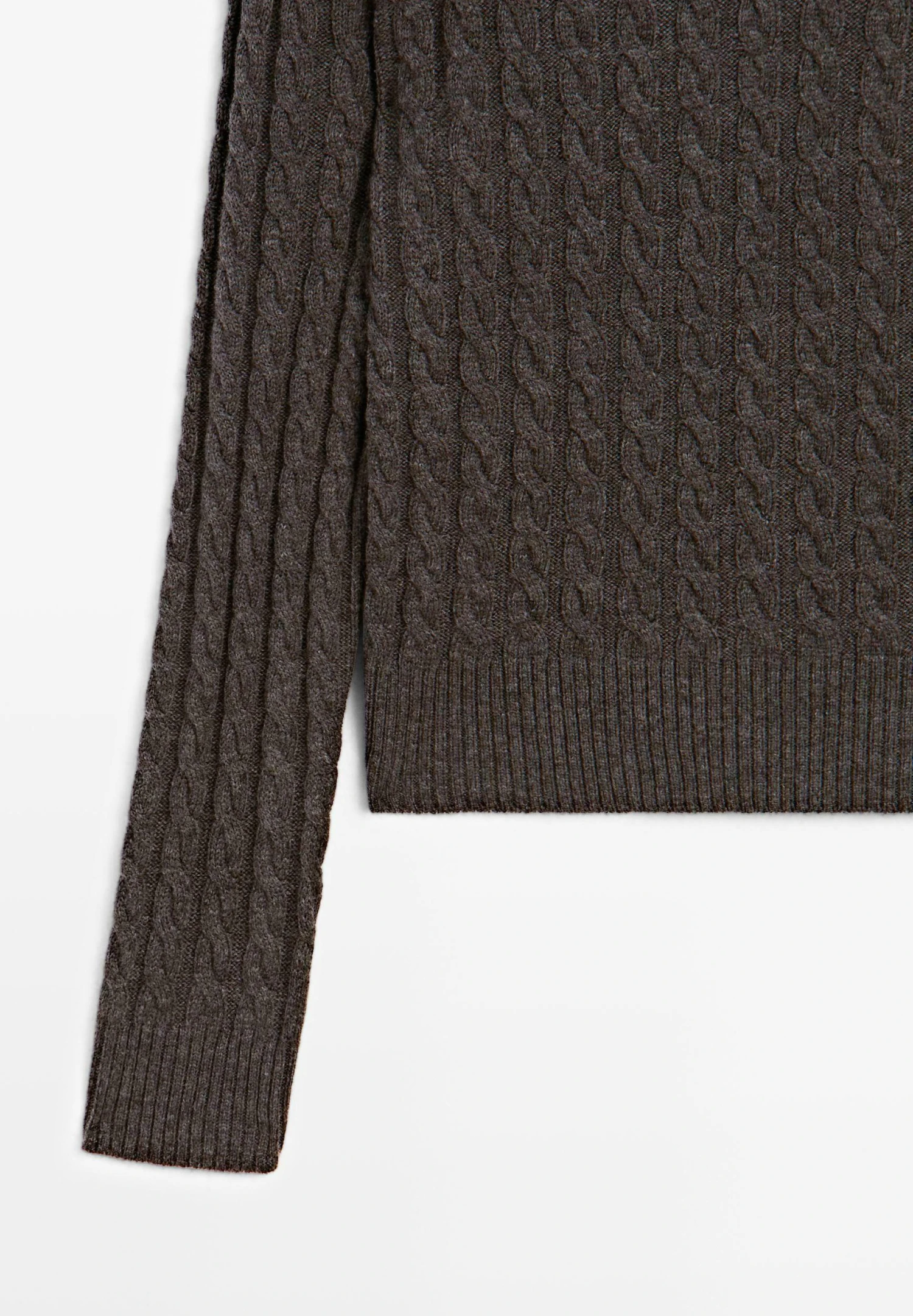Massimo Dutti CABLE WITH CREW NECK - Jumper - Mottled Brown 11 Massimo Dutti CABLE WITH CREW NECK - Jumper - Mottled Brown - Image 9