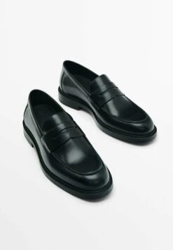 Massimo Dutti Penny Loafers - Slip-Ons - Black -Massimo Dutti Shop 357020d8d5094cbeb4f7186a465a7fbf