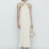 Massimo Dutti Textured With Crossover Strap - Day Dress - Beige -Massimo Dutti Shop 357baed58aa7422da4d02d787aecac25