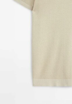 Massimo Dutti Textured Short Sleeve - Polo Shirt - Stone -Massimo Dutti Shop 3599d2f904f048bb852dd02193393e3e