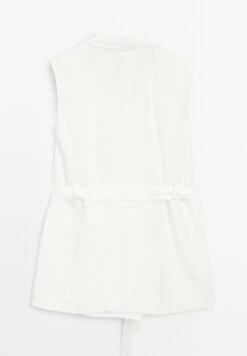 Massimo Dutti SLEEVELESS TUXEDO COLLAR WITH BELT - Waistcoat - White 16 Massimo Dutti SLEEVELESS TUXEDO COLLAR WITH BELT - Waistcoat - White -Massimo Dutti Shop 359c543a09d74255ae91fc82854b9cec