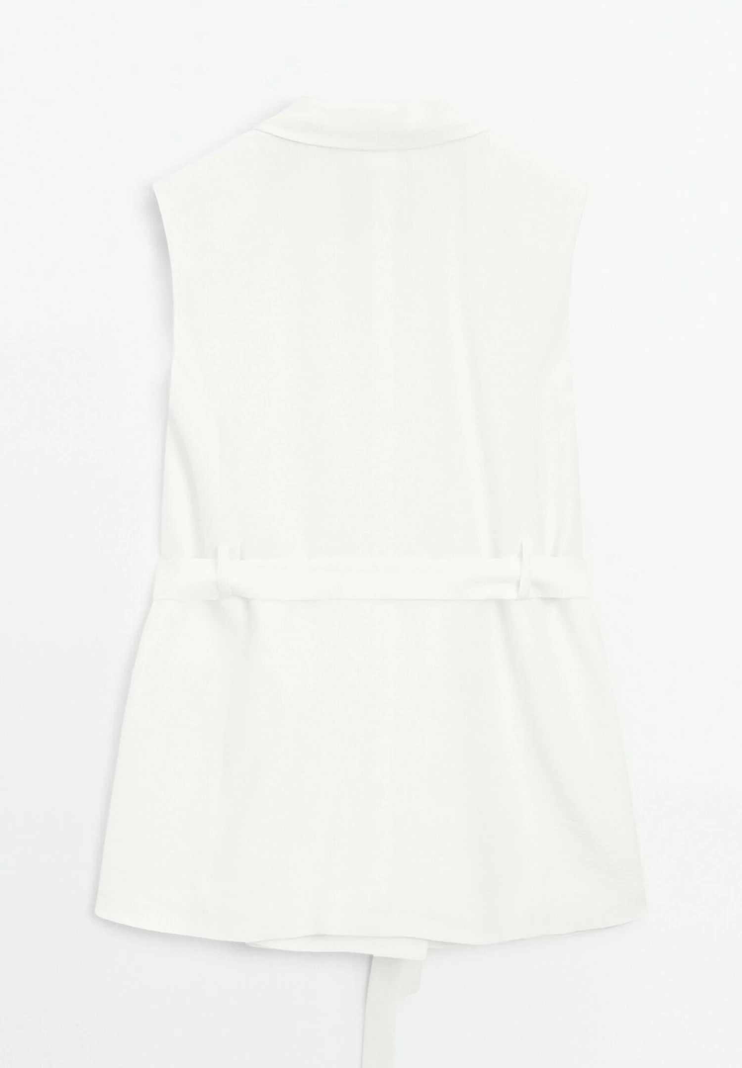 Massimo Dutti SLEEVELESS TUXEDO COLLAR WITH BELT - Waistcoat - White 8 Massimo Dutti SLEEVELESS TUXEDO COLLAR WITH BELT - Waistcoat - White - Image 6