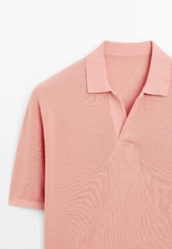 Massimo Dutti LIGHTWEIGHT V-NECK - Polo Shirt - Pink -Massimo Dutti Shop 35a3d8499cf94a119ae6eb0de4fe7c57