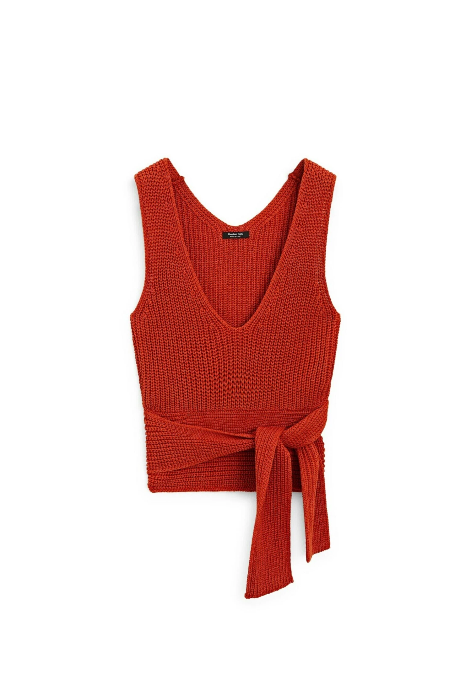 Massimo Dutti V-NECK WITH TIE DETAIL - Top - Red 8 Massimo Dutti V-NECK WITH TIE DETAIL - Top - Red - Image 6