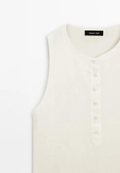 Massimo Dutti SLEEVELESS ROUND BUTTONED NECK - Top - White -Massimo Dutti Shop 3647ca037e9b4f75a7fabc20c1e7d873