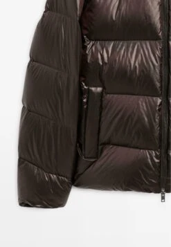 Massimo Dutti WATER-REPELLENT SATIN PUFFER - Down Coat - Dark Brown -Massimo Dutti Shop 367b543266a941758e3947b4fa39aaac