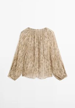 Massimo Dutti SEMI-SHEER DRAPED - Blouse - Beige -Massimo Dutti Shop 36cdbafa62eb421282033ae646ea905e