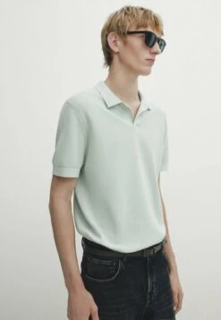 Massimo Dutti Smocked - Polo Shirt - Light Green