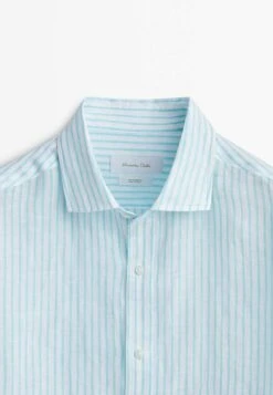 Massimo Dutti Striped - Shirt - Mottled Turquoise -Massimo Dutti Shop 3739abcd097c453587e3e4730d990646