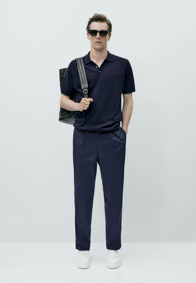 Massimo Dutti With V-Neck And Buttons - Polo Shirt - Blue 4 Massimo Dutti With V-Neck And Buttons - Polo Shirt - Blue - Image 2