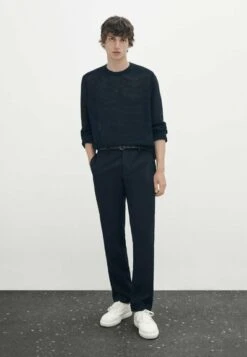 Massimo Dutti With A Crew Neck - Jumper - Blue Denim -Massimo Dutti Shop 375c987d530e43a4bfd8545f4ac78db5