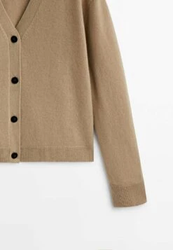 Massimo Dutti V-Neck- Cardigan - Mottled Light Brown -Massimo Dutti Shop 377a6ac8cc1944aa8aeff6b850bb876e