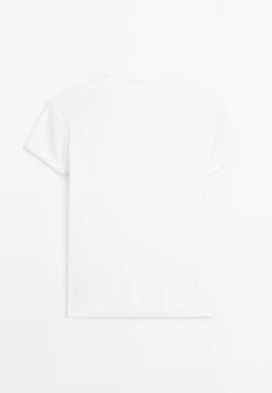Massimo Dutti CREW NECK WITH SHORT SLEEVES - Basic T-shirt - White -Massimo Dutti Shop 37829e30b0ec47e9a2203ed0e6df86f0