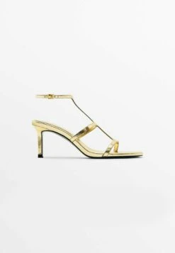 Massimo Dutti Strappy - Sandals - Gold Coloured -Massimo Dutti Shop 37a474fdc81d4fff85b422dda587fc36