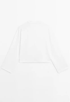 Massimo Dutti OVERSIZE LONG SLEEVE WITH POCKET DETAILS - Long Sleeved Top - White -Massimo Dutti Shop 37f22f4bf8e74c60b55a3aed631700cf