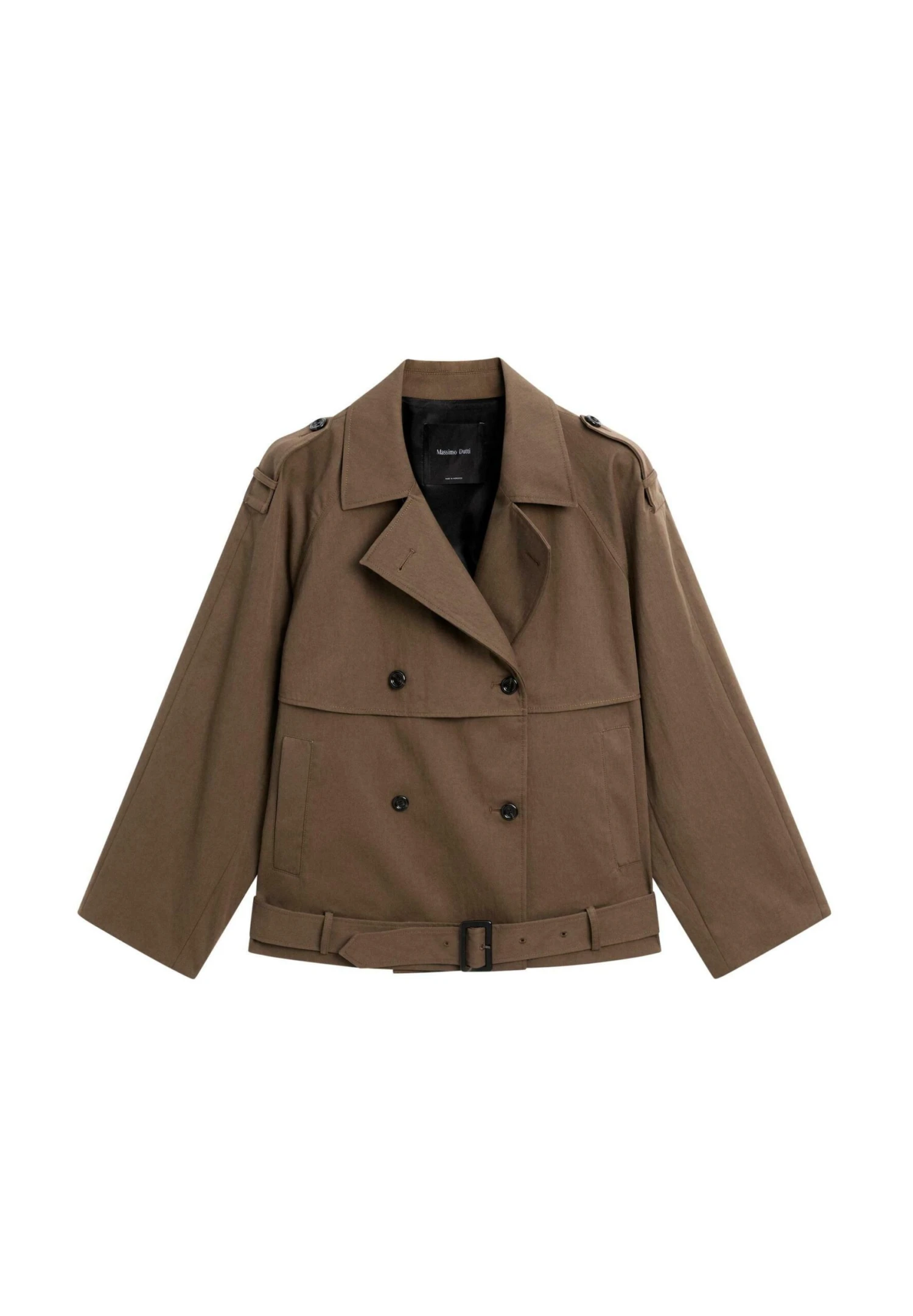 Massimo Dutti SHORT WITH BELT DETAIL - Trenchcoat - Dark Brown 10 Massimo Dutti SHORT WITH BELT DETAIL - Trenchcoat - Dark Brown - Image 8