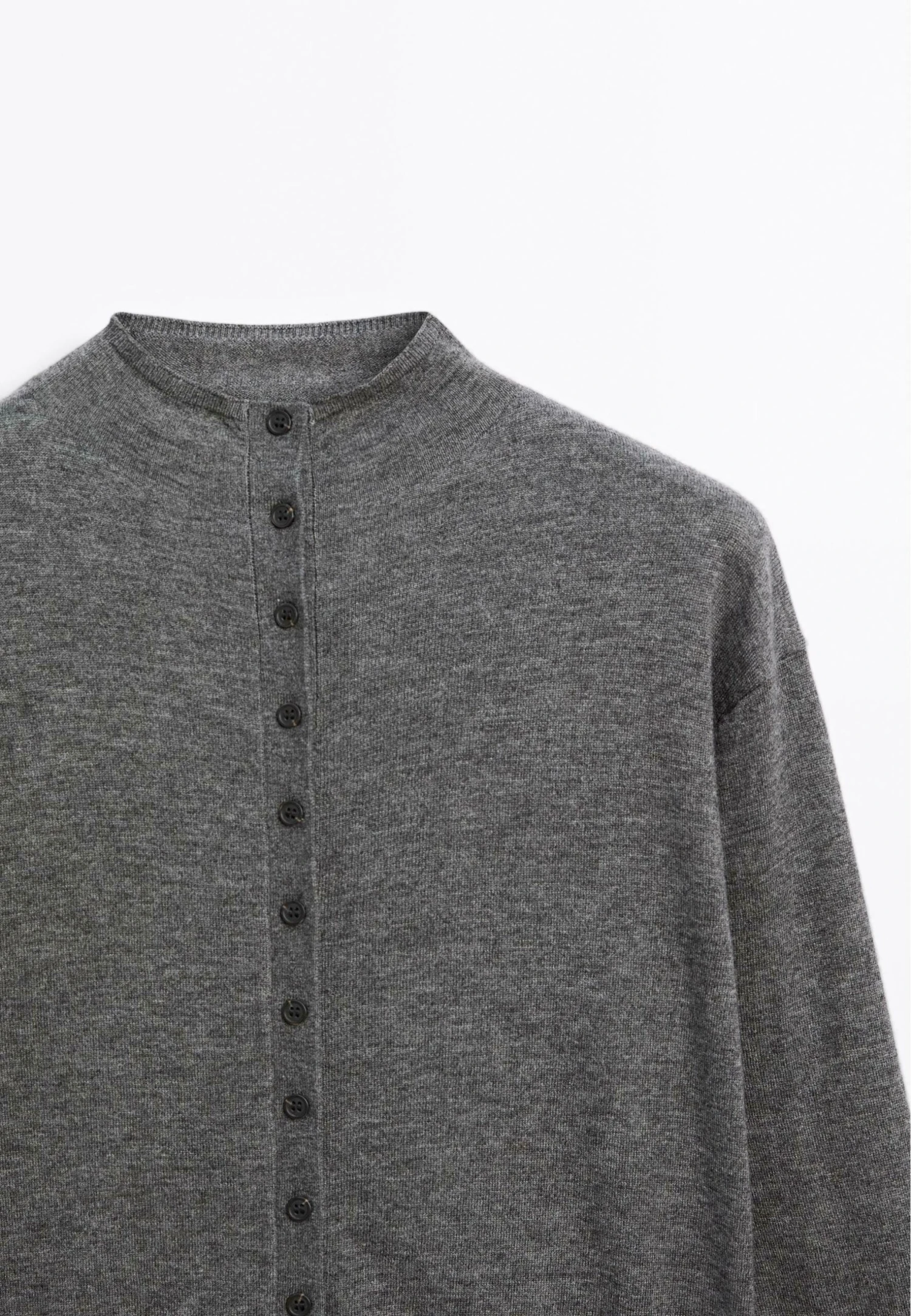 Massimo Dutti BUTTONED WITH MOCK TURTLENECK - Cardigan - Dark Grey 11 Massimo Dutti BUTTONED WITH MOCK TURTLENECK - Cardigan - Dark Grey - Image 9