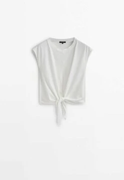 Massimo Dutti With Front Knot- Print T-Shirt - White 21 Massimo Dutti With Front Knot- Print T-Shirt - White -Massimo Dutti Shop 3818e5bfd18c4055a8ed6671b684f5b7