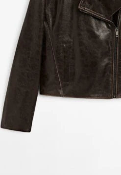 Massimo Dutti BIKER - Leather Jacket - Brown -Massimo Dutti Shop 383daa44b7a04142b9eeb5a37ef2bae8