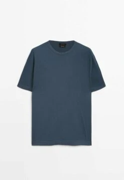 Massimo Dutti Short Sleeve - Basic T-Shirt - Mottled Dark Blue 16 Massimo Dutti Short Sleeve - Basic T-Shirt - Mottled Dark Blue -Massimo Dutti Shop 385a1f6e0d2847cbab59bda7c1db9f03