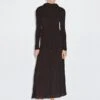 Massimo Dutti LONG PLEATED STRETCH - Maxi Dress - Dark Brown -Massimo Dutti Shop 385d5cab1d1743f5bc830e39147c0353