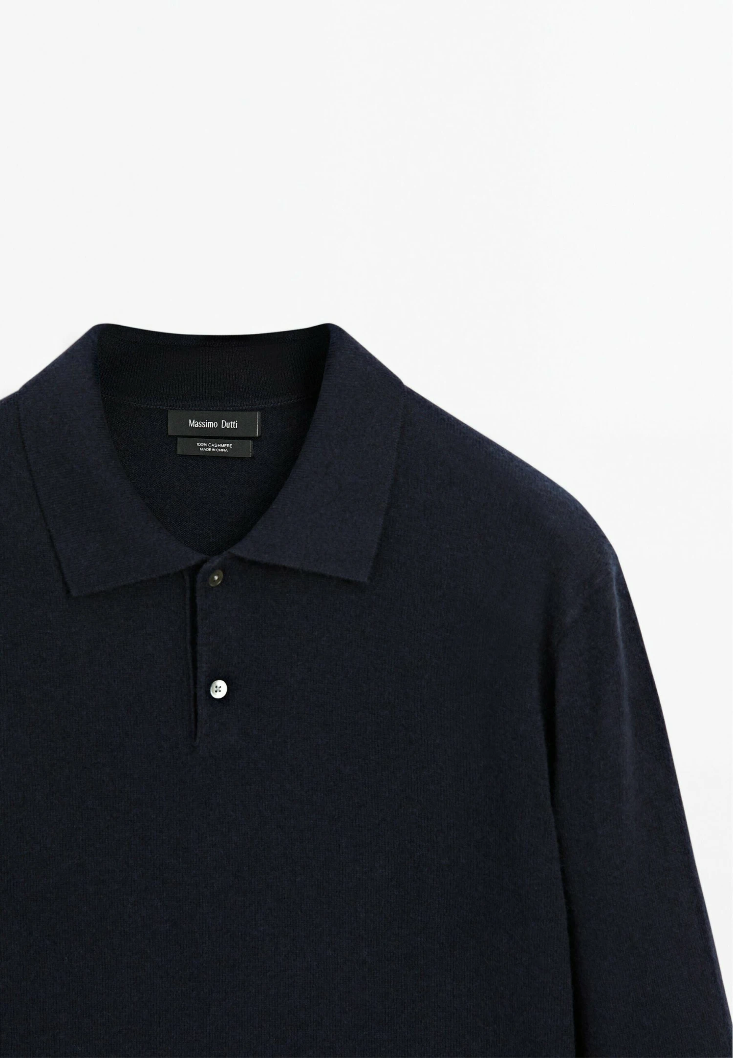 Massimo Dutti CASHMERE LONG SLEEVE POLO COLLAR - Long Sleeved Top - Dark Blue 10 Massimo Dutti CASHMERE LONG SLEEVE POLO COLLAR - Long Sleeved Top - Dark Blue - Image 8