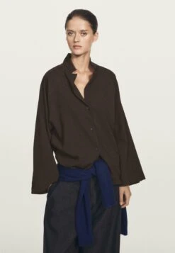 Massimo Dutti Button-down Blouse - Dark Brown