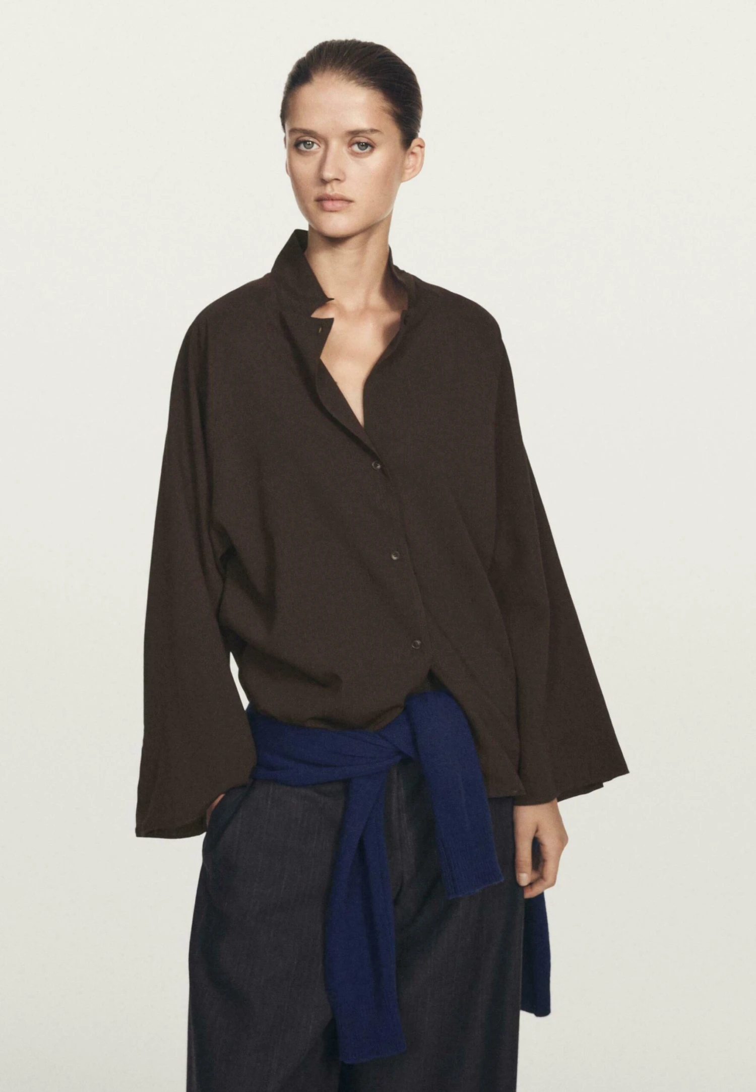 Massimo Dutti Button-down Blouse - Dark Brown 3 Massimo Dutti Button-down Blouse - Dark Brown