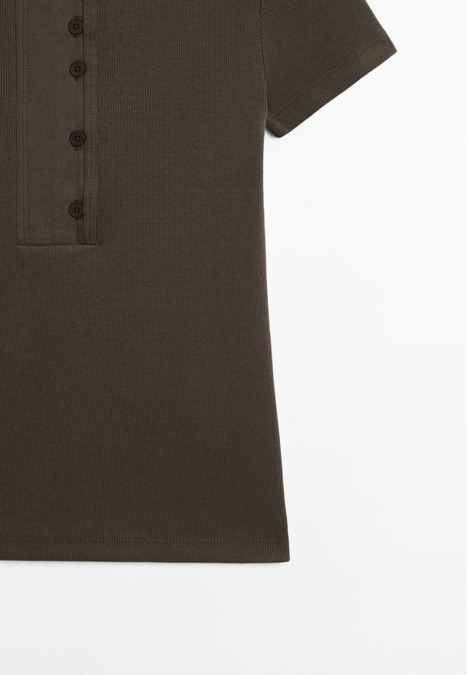 Massimo Dutti SHORT SLEEVE WITH CHEST DETAIL - Basic T-shirt - Dark Brown 9 Massimo Dutti SHORT SLEEVE WITH CHEST DETAIL - Basic T-shirt - Dark Brown - Image 7