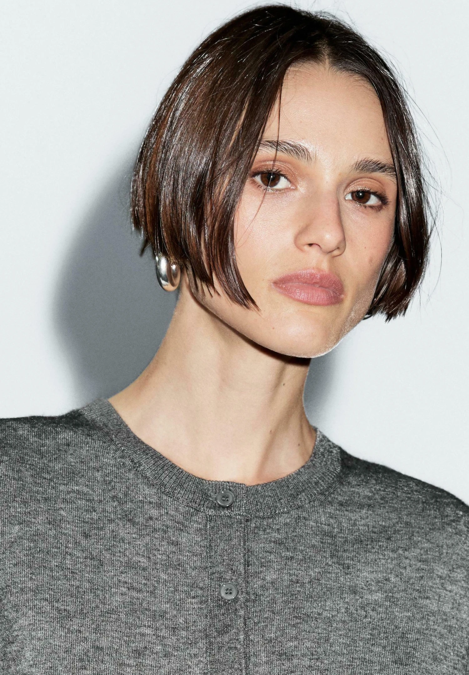 Massimo Dutti BUTTONED WITH CREW NECK - Cardigan - Grey 6 Massimo Dutti BUTTONED WITH CREW NECK - Cardigan - Grey - Image 4