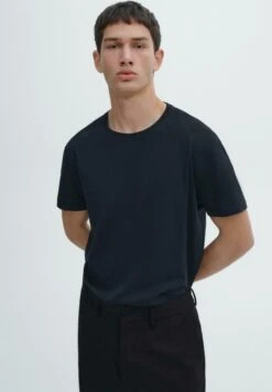 Massimo Dutti SHORT SLEEVE WITH CREW NECK - Basic T-shirt - Dark Blue