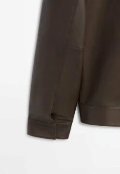 Massimo Dutti With Pockets - Leather Jacket - Dark Brown -Massimo Dutti Shop 399d61f5403e4fadb5b08a13ad5ea052