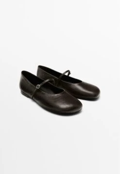 Massimo Dutti SOFT FLATS WITH BUCKLE - Ankle Strap Ballet Pumps - Dark Brown -Massimo Dutti Shop 3a2ccbd9414940a5a8578ab4d955b881