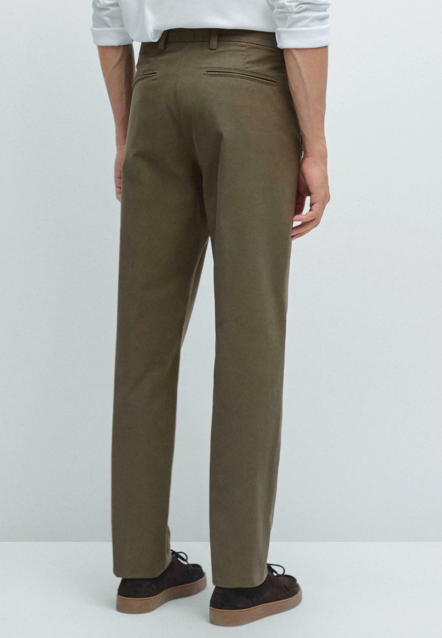 Massimo Dutti SLIM FIT TEXTURED - Trousers - KHAKI 5 Massimo Dutti SLIM FIT TEXTURED - Trousers - KHAKI - Image 3