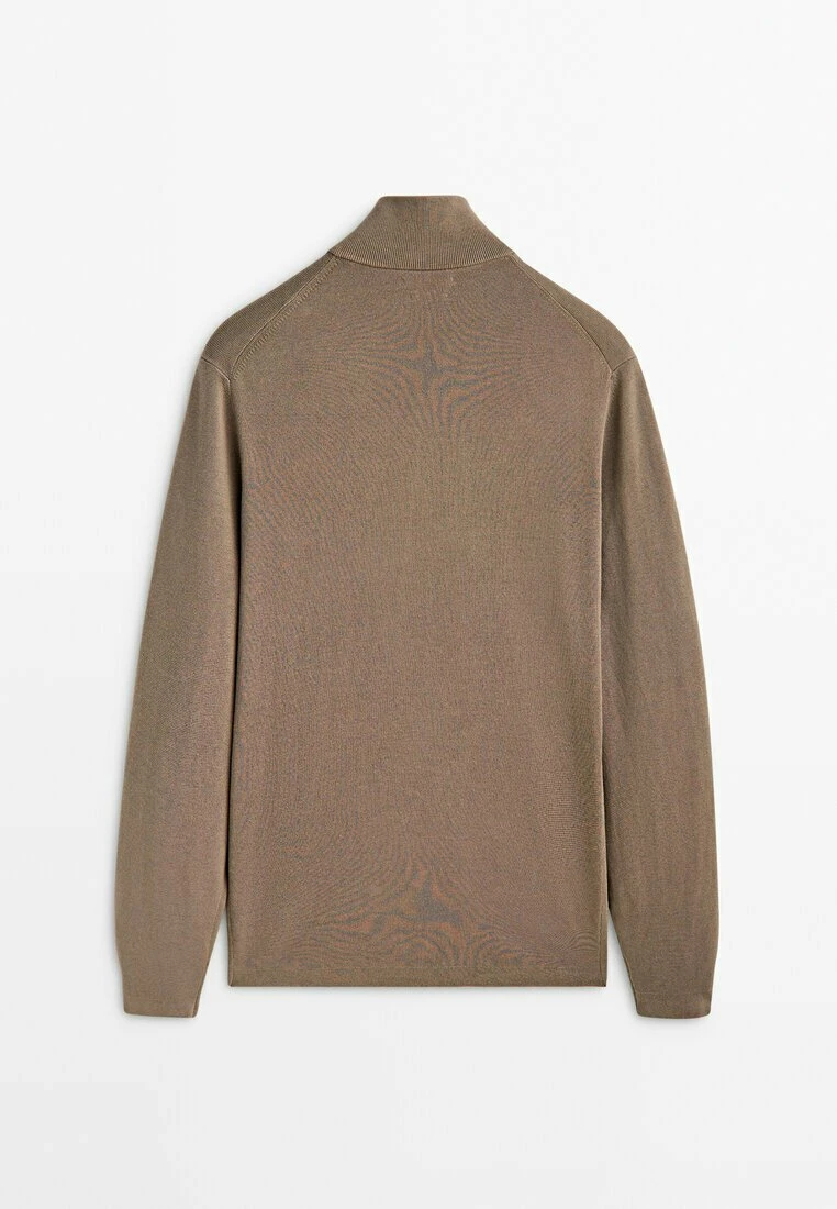 Massimo Dutti Milano With A Mock Neck And Zip - Cardigan - Stone 9 Massimo Dutti Milano With A Mock Neck And Zip - Cardigan - Stone - Image 7