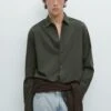 Massimo Dutti SLIM FIT TWILL MELANGE - Shirt - Dark Green -Massimo Dutti Shop 3a740e72a6564e789aaeb57270cfc0d5