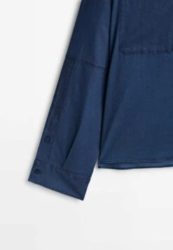 Massimo Dutti With Pockets And Sleeve Detail - Button-Down Blouse - Dark Blue -Massimo Dutti Shop 3ac25630f7cc4851a10e978e9856c94c