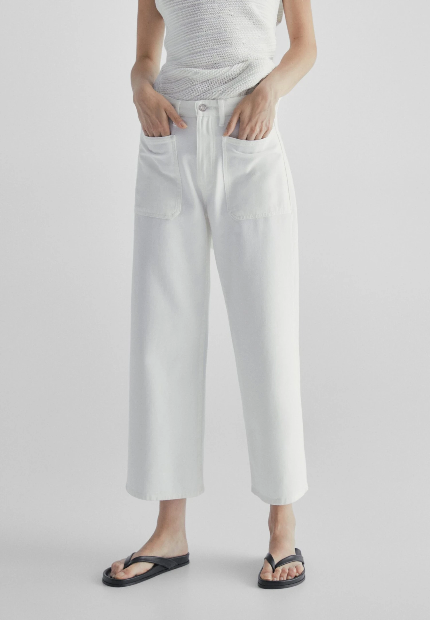 Massimo Dutti Wide Fit CroppedWith Pockets - Flared Jeans 6 Massimo Dutti Wide Fit CroppedWith Pockets - Flared Jeans - Image 4