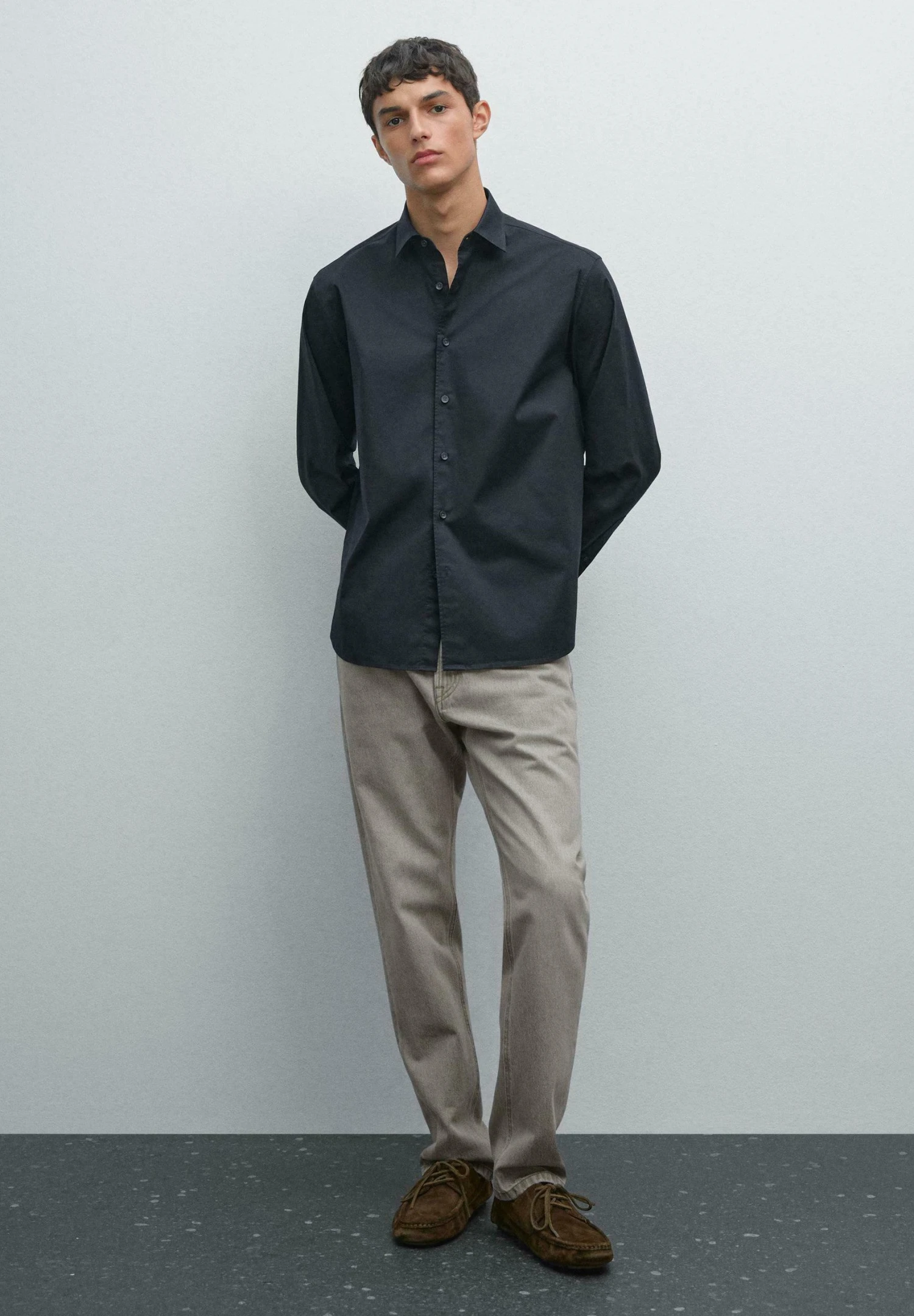 Massimo Dutti STRETCH COMFORT LONG SLEEVE - Shirt - Dark Blue 4 Massimo Dutti STRETCH COMFORT LONG SLEEVE - Shirt - Dark Blue - Image 2