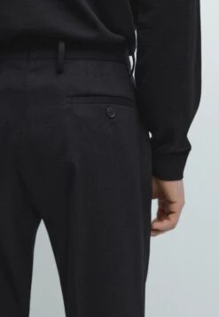 Massimo Dutti FLANNEL WITH DARTS - Suit Trousers - Black -Massimo Dutti Shop 3b34eb0fee2748888bd637f3dc8562fb
